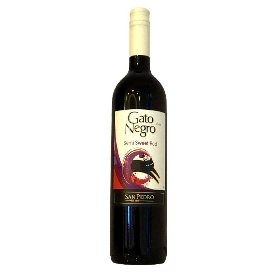 GATO-SEMI-SWEET-RED.png Gato Negro Semi Sweet Red Wine 75cl - Image 1