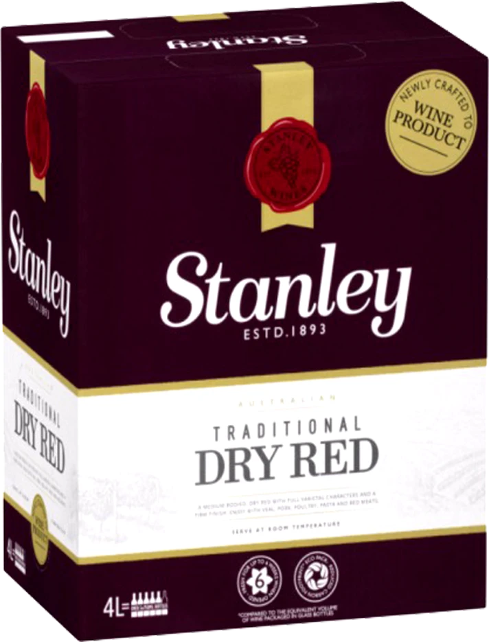 stanley-red.png Stanley Claret Dry Red Cask Wine 4Ltr - Image 1