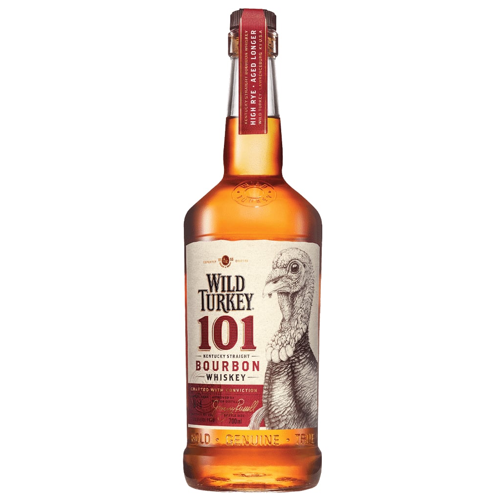 wild-turky.png Wild Turkey 101 Whiskey 1L - Image 1