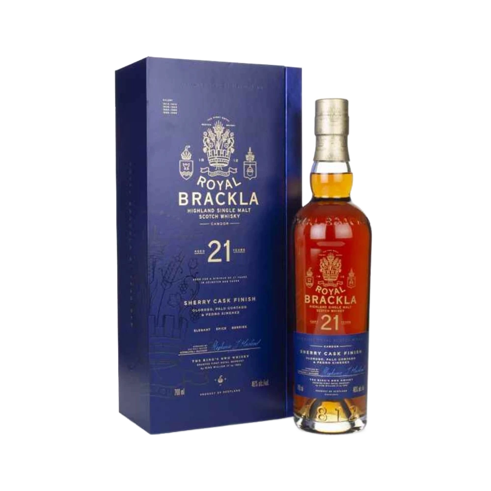Royal-Brackla-21-Years-Old-Single-Malt-Scotch-Whisky-Sherry-Cask-Finish Royal Brackla 21 Year Old 70cl - Image 1