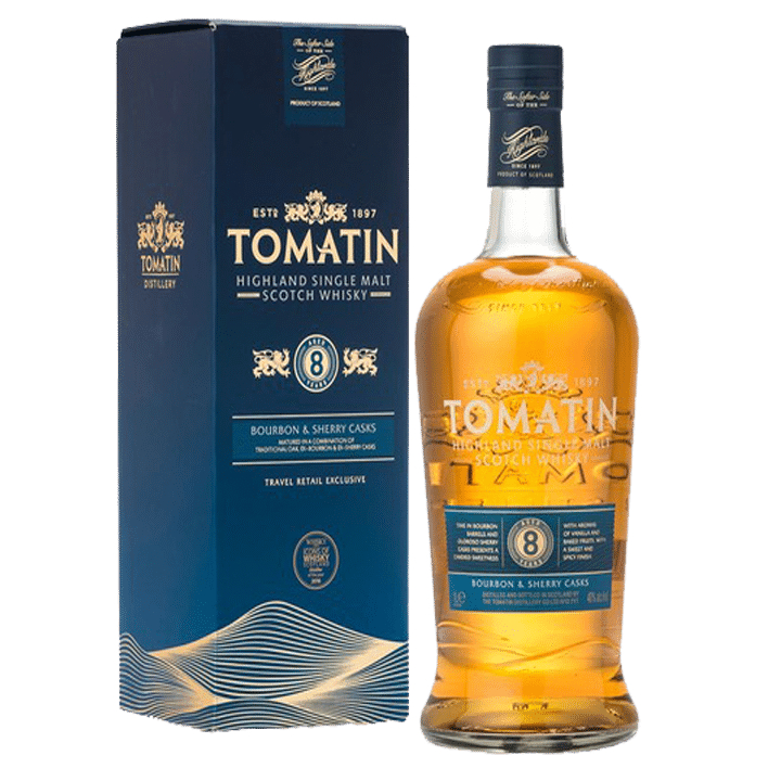 TOMATIN-8.png Tomatin 8 Year Old Bourbon & Sherry Cask 1L - Image 1
