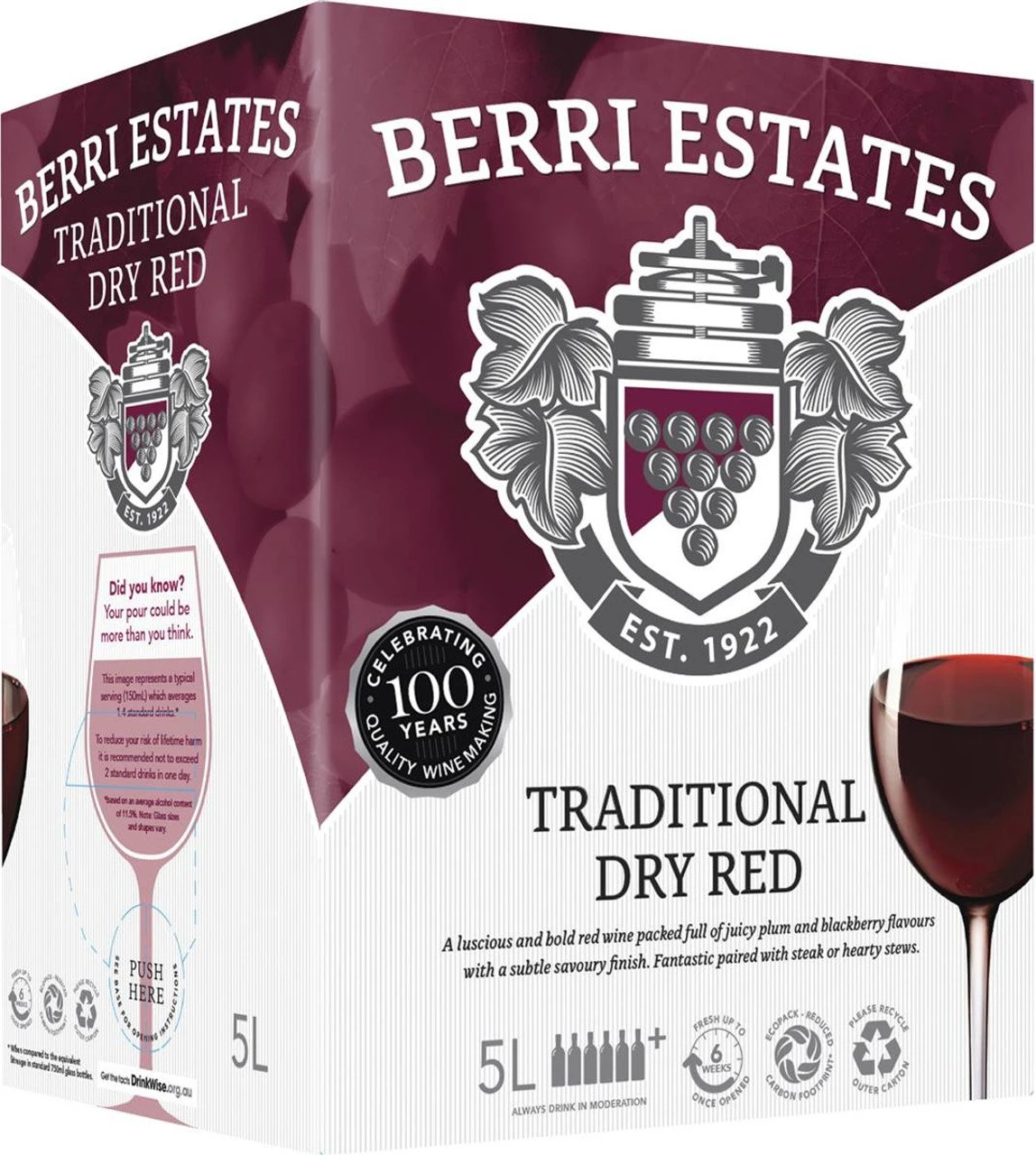 Berri Estates Traditional Dry Red Wine 5 L - Image 1
