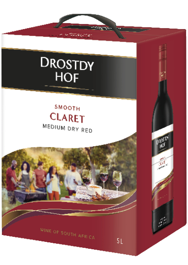 Drostdy Hof Smooth Claret Medium Dry Red Wine 5L - Image 1