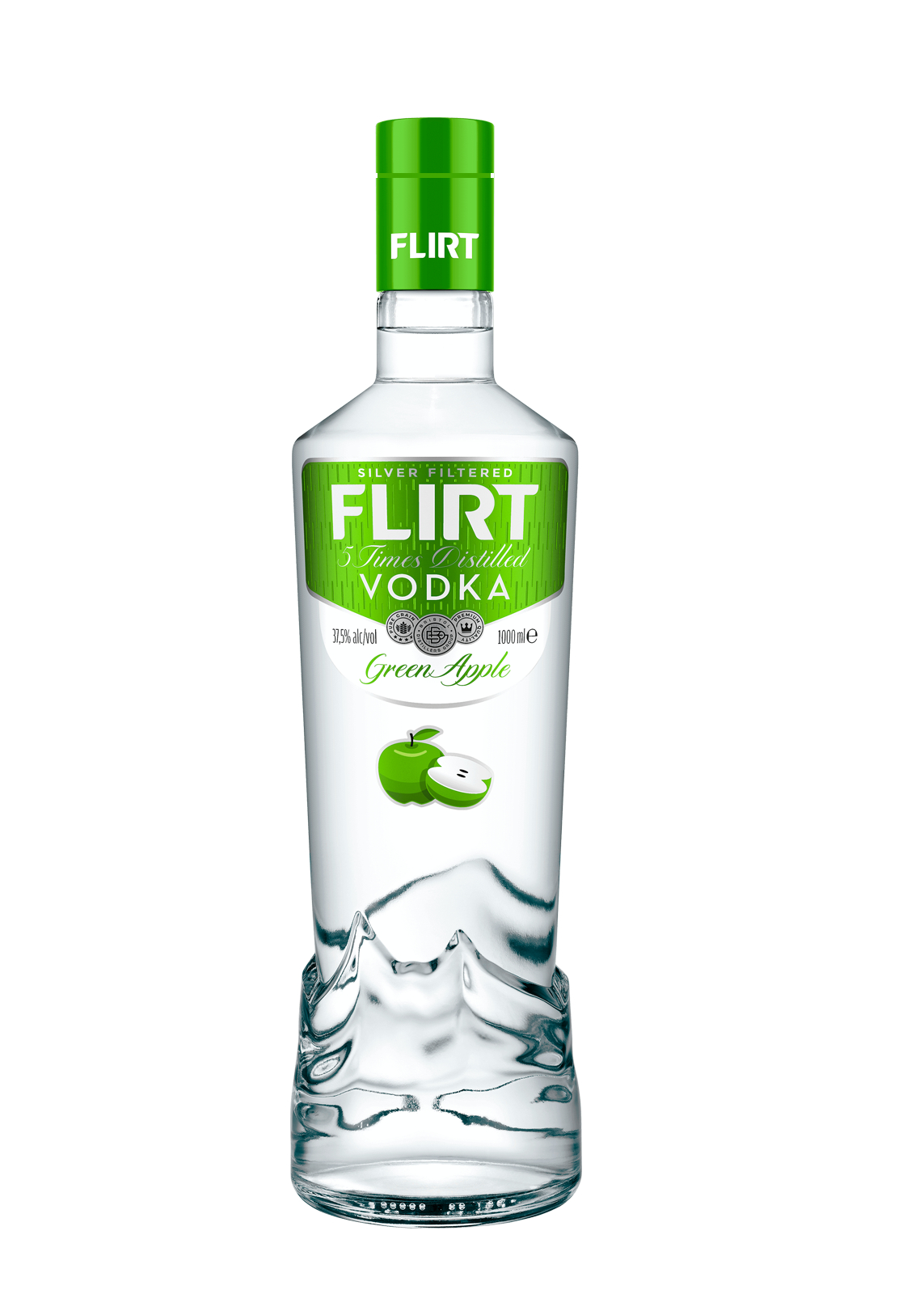 2240 Flirt Green Apple Vodka 1L - Image 1