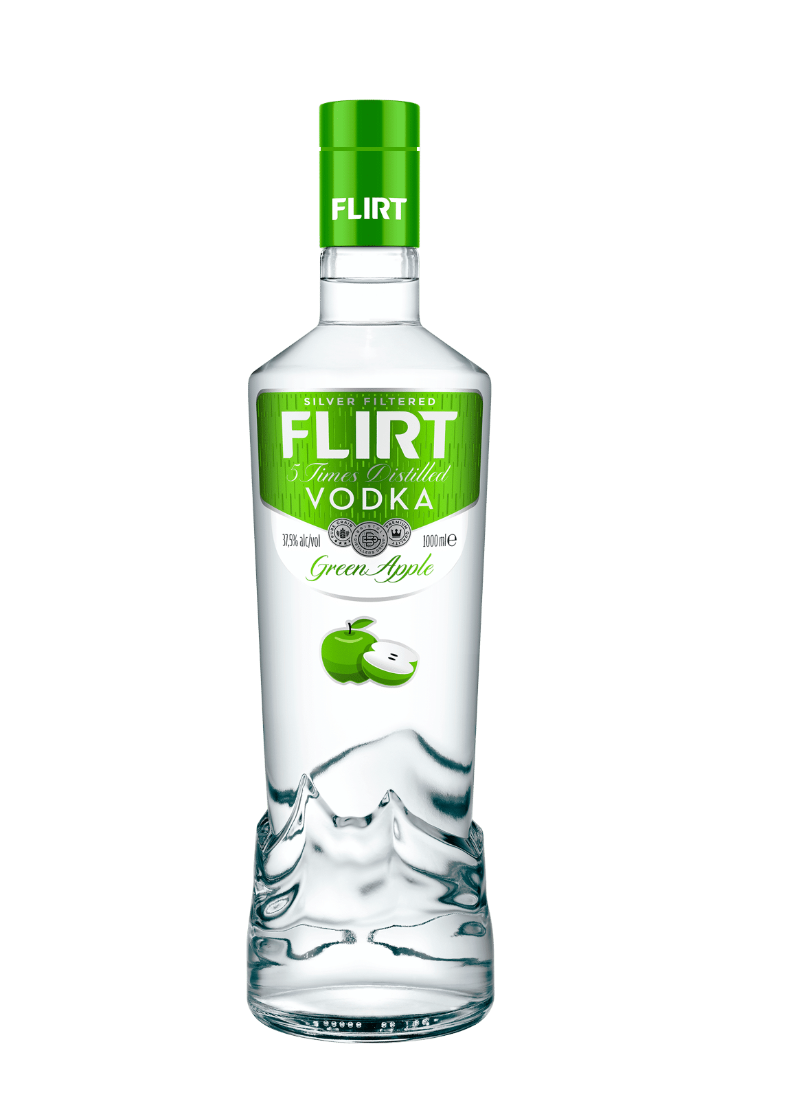 2240 Flirt Green Apple Vodka 1L - Image 1