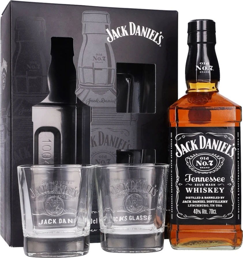 Jack Daniel's 1L Whisky - 2 Glass Gift Pack - Image 1
