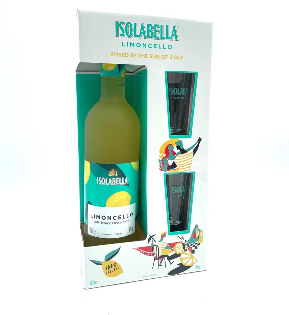 img_1894 Isolabella Limoncello Liqueur 70cl + 2 shot glasses - Image 1